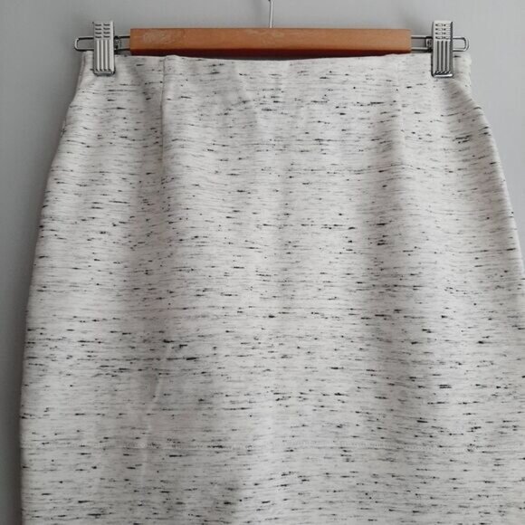 WILFRED / Aritzia Exposed Zip Slit Ponte Pencil Fitted Mini Skirt Marled Grey 6 - Picture 9 of 13
